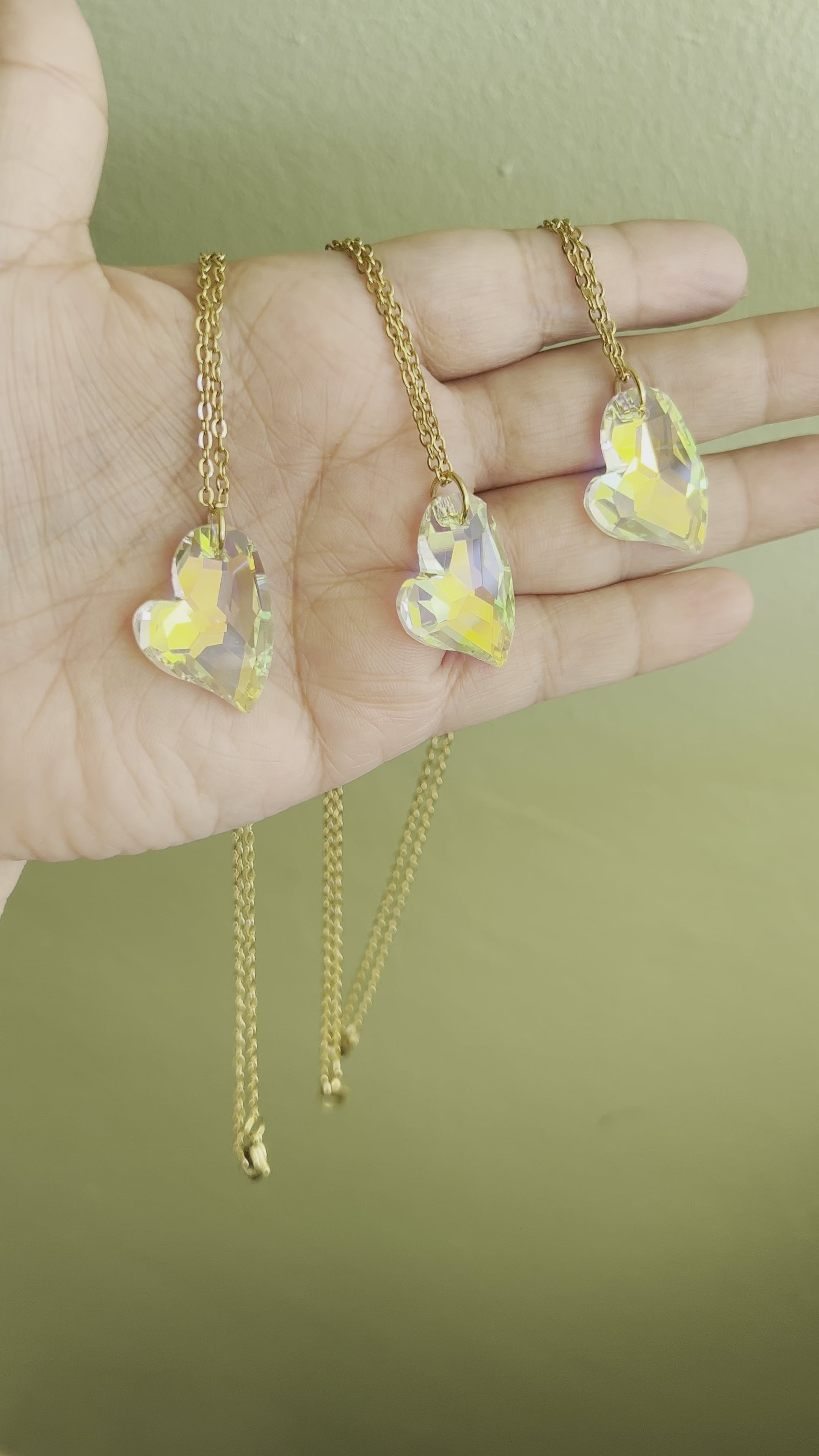 Milena Crystal Heart Chain